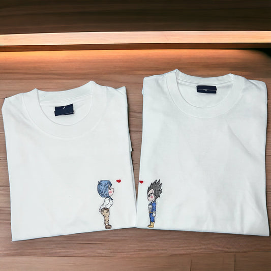 t-shirt vegeta/bulma cuore