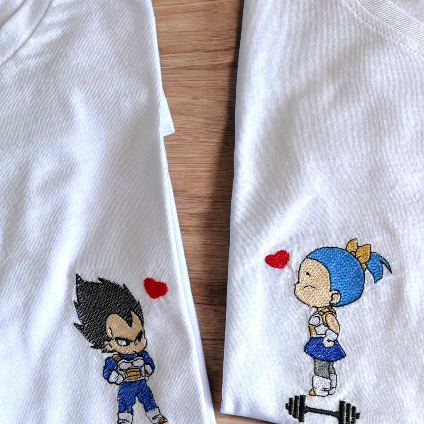 t-shirt bulma vegeta cuore
