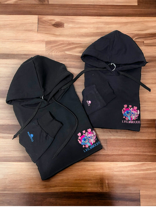felpa stich angel cuoricini