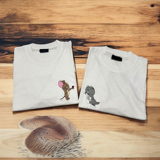 t-shirt tom /jerry cuore