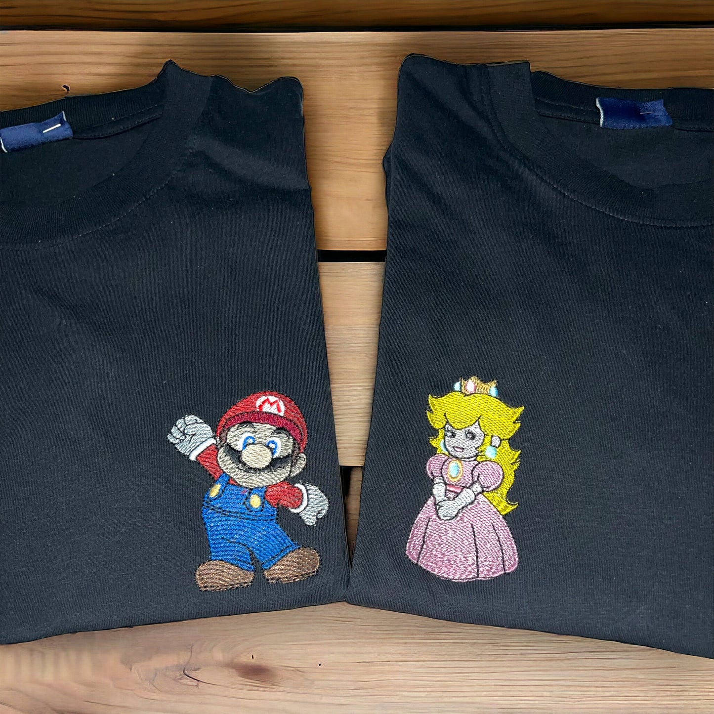 t-shirt mario bros /peache cuore