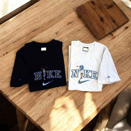 t-shirt swoosh bulma e vegeta