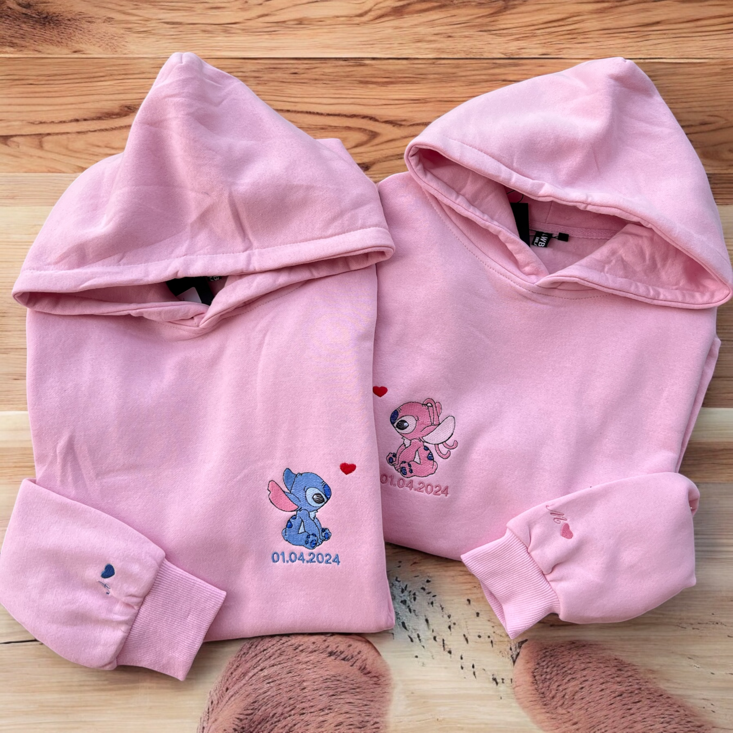 felpa angel e stich  heart